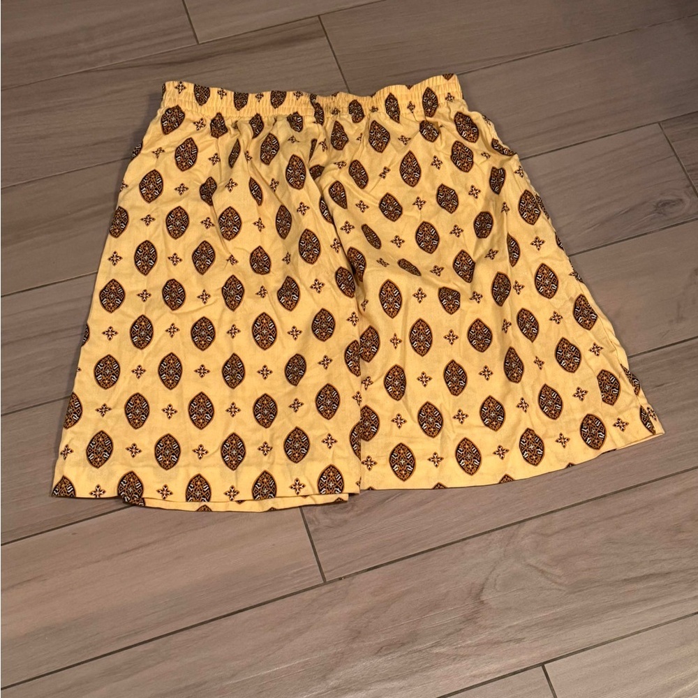 Catalina Mustard and Brown Patterned Skirt size 16 - waist 32in